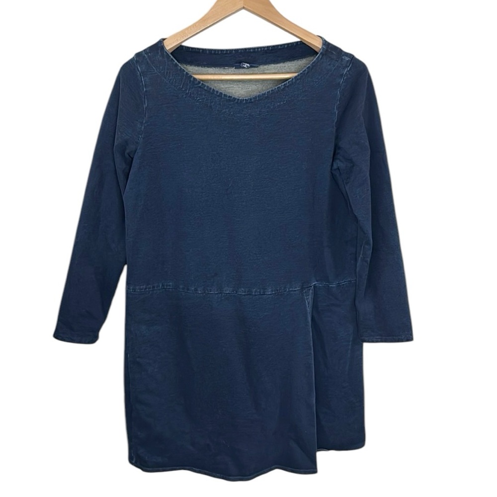 J.Jill Pure Jill Indigo Long Sleeve Tunic Dress Knit Stretch Blue size M